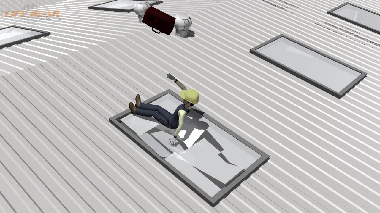 fall from skylight - roof safety